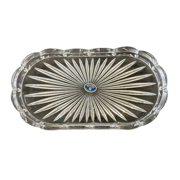 Bohemia Czech Royal Limited Lead Crystal Tray - Picture 1 of 4